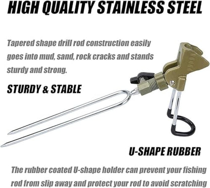 GOLDEAL Rod Holders for Bank Fishing,Bank Fishing Rod Rack Stand,Fish Pole Holder for Beach,360 Degree Adjustable.