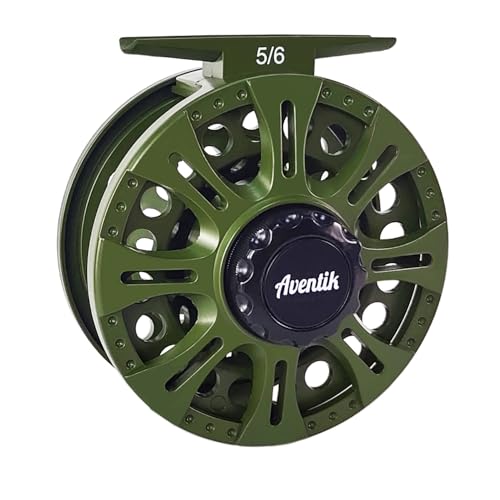 Aventik HVCE Graphite Fly Reel Center Drag System Classic III Graphite 3/4, 5/6, 7/8wt Large Arbor Freshwater Fly Fishing Reels - size: 5/6, style: Only Reel