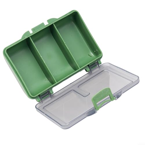 Fishing Tackle Box for Carp Fishing, Small Bait Storage Container with 1-8 Compartments, PP Polymer Lure Organizer and Rig Case, Green(C) - size: C
