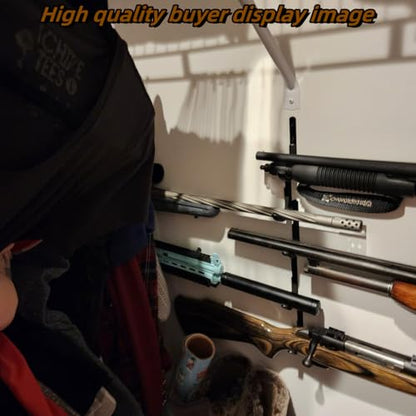 Metal Gun Rack Storage Rifles Shotgun Hooks Wall Mount Hangers for Any Rifles Shotguns Archery Bow with Soft Padding and Heavy Duty Steel… - color: 8Pack Black