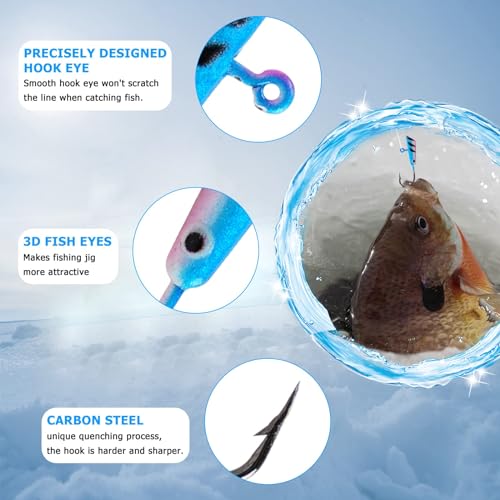 Ice Fishing Rod Lightweight Ice Fishing Gear Portable Spinning Rod 23" Ice Fishing Pole Winter for Trout Walleye Perch Panfish Crappie - style: Ice Fishing Gear
