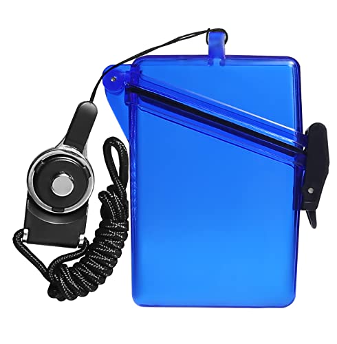 Sport Waterproof ID Card Badge Holder Case with Lanyard Cover Multiple Credit Cards, Registration, ins Card Heavy Duty Durable Locker,Dry Box (Clear Blue) - color: Clear Blue