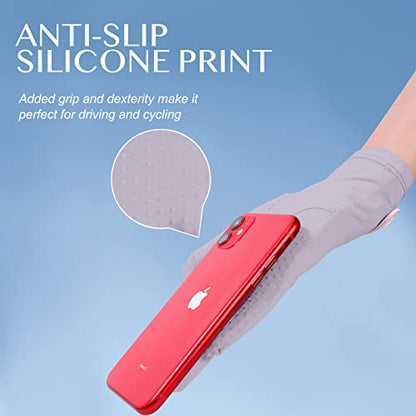 SayWow Driving Gloves Women for Sun UV Protection UPF 50+ Touchscreen Full Finger - color: Purple