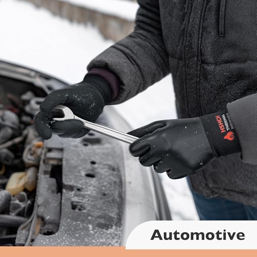 Waterproof Winter Work Gloves, Insulated Thermal, Double Latex Coated | Fleece Lining, Warm & Dexterity, Superior Grip Palm for Men and Women, Ideal for Freezer, Gardening, Fishing, Cleaning, DIY - size: Small