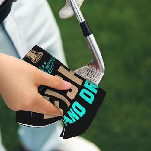 My Best Buddy Let s Go Fishing and Drinking Golf Towel 16 x 24 Inch Golf Towels for Golf Bags with Carabiner Clip Microfiber Sports Golf Towel Men Women Golf Accessories