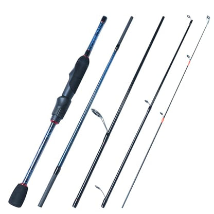 Travel Fishing Rod,6'0-8'0, 5 Piece Portable Spinning/Casting Rod, Carbon Fiber Graphite Fishing Pole, ML/M Fast Action, Anti-Tangle Guides, Solid Carbon Tip - size: B-Spinning6'