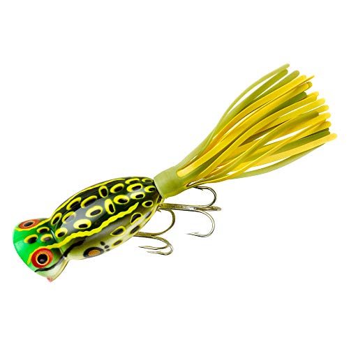 Arbogast Hula Popper Topwater Bass Fishing Lure - color: Bull Frog, size: 2", 3/8 oz