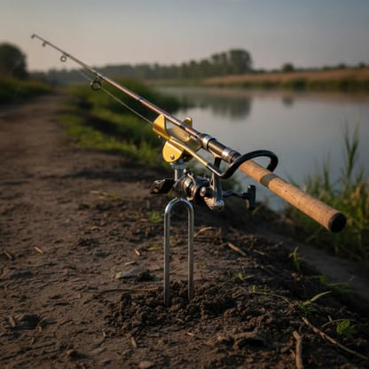 Beach and Bank Fishing Setup: Silver Metal Ground Spike Rod Holder for Sand or Soil (1 Piece)