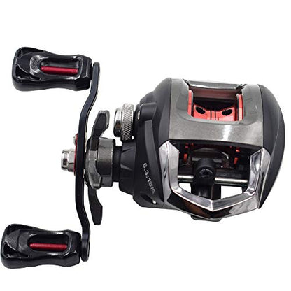 Diwa Baitcasting Fishing Reels Saltwater Freshwater Spincasting Reels Carbon Fiber Drag 18 LBS 12 + 1 Shielded Stainless Steel Ball Bearings Baitcasters Spool Sport Baitcast Reel - style: Right