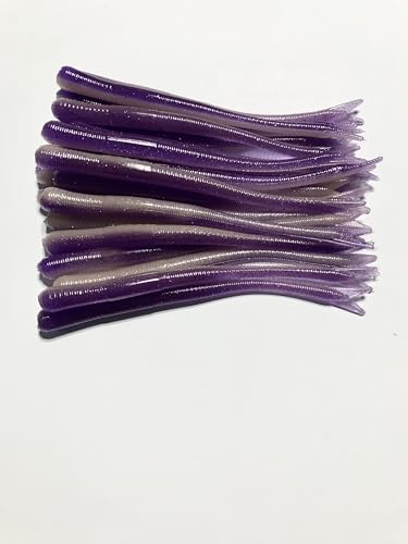 20 Pcs 4-1/2" Drop Shot Finesse Worms (Scent, Float), Soft Plastic Worms, Bass Fishing Worms - color: PB&J