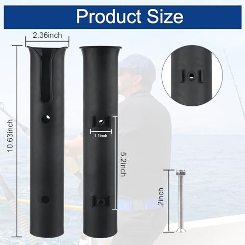Fishing Rod Holders Boat Rod Holders with Screws Plastic Tube Pole Holders Bracket for Boat Kayak Garage Cooler Trailer Portable