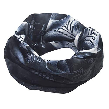 Obacle Skull Face Mask for Women Dust Wind Sun Protection Rave Festival Riding - color: Gray Net Face Black Nose