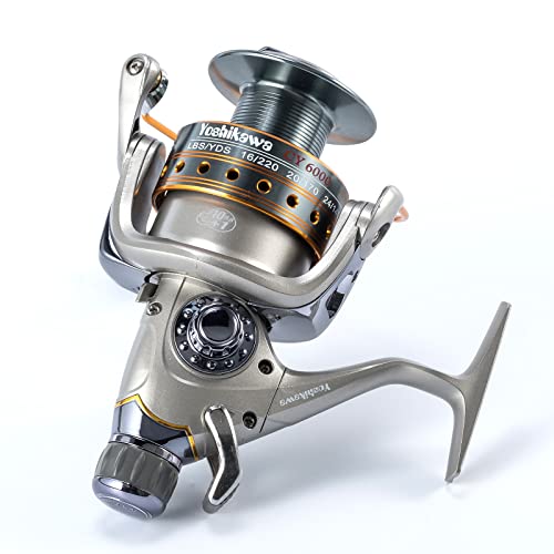Yoshikawa Baitfeeder Spinning Reel Fishing 5.5:1 11 High Power Stainless Ball Bearings 30Lb Drag Right Left Hand Saltwater Freshwater Reversible Front Rear Drag Live Liner 3000-6000 - style: Cy-3000