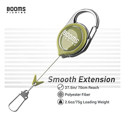 Booms Fishing RG1 Fly Fishing Zinger Retractor 3 pcs - color: Green
