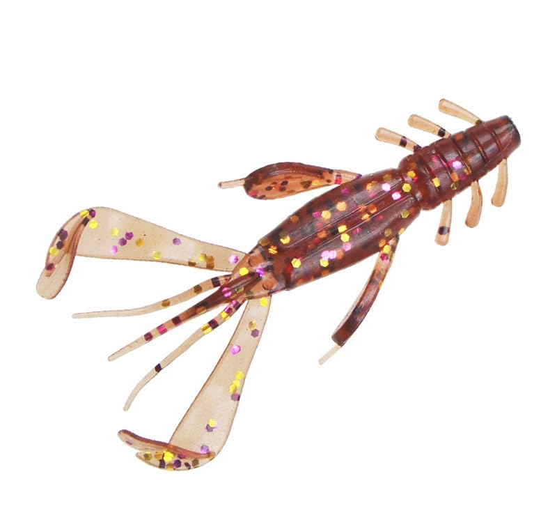 Pack of 18 Soft Plastic Craw Lures 65mm2.3g Crawfish Bass Trout Fishing Jig Shrimp Crawdad Baits