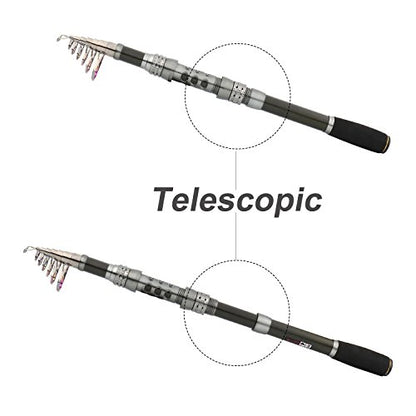 Sougayilang Fishing Rod Reel Combo with Telescopic Fishing Pole Spinning Reel Carrier Bag for Travel Saltwater Freshwater Fishing - size: 7.87 ft, style: C-only Fishing Rod