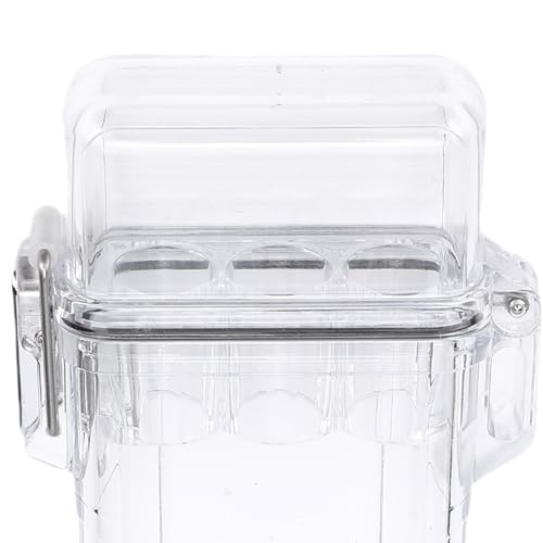 AYNEFY Boating Kayaking Clear ID Badge Box Water Proof Pocket Storage Box Transparent Airtight Lid Keychain Clear Storage Tube for Keys IDs Change Tissues Outdoor Adventures Office