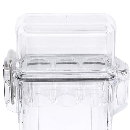 AYNEFY Boating Kayaking Clear ID Badge Box Water Proof Pocket Storage Box Transparent Airtight Lid Keychain Clear Storage Tube for Keys IDs Change Tissues Outdoor Adventures Office
