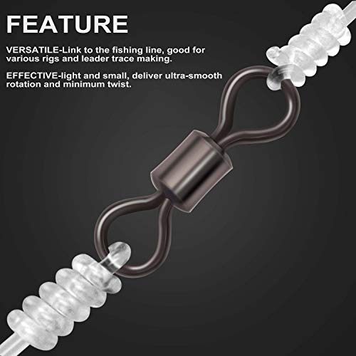 Rolling Barrel Fishing Swivel Black Nickle Fishing Hook Line Connector Fishing Tackle Accessories 30LB to 335LB 50-100pcs - size: 100pcs 3/0