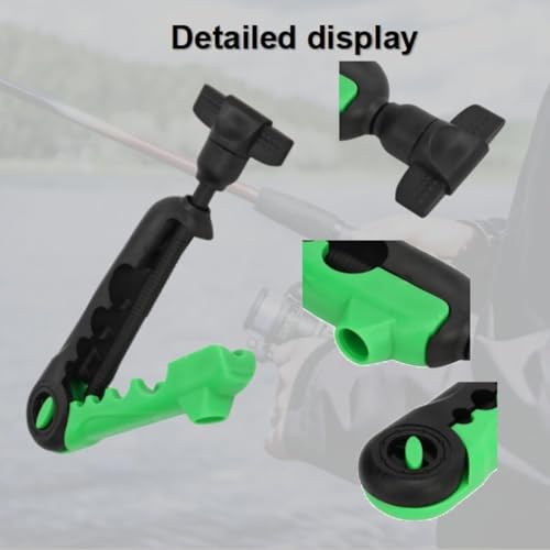 2pc Mini Fishing Line Winder Spooler Machine - Portable Handheld Line Winding Tool, Easy to Install & Use, ABS Durable Plastic with 4 Adaptor Holes for Rods - color: Black & Green