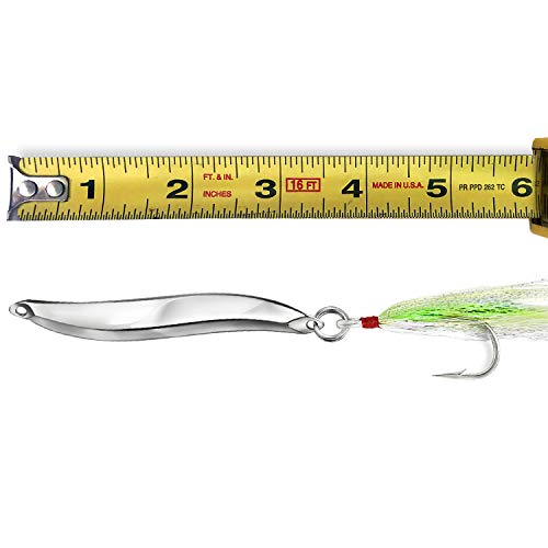 Omelchenko Lure Fishing Lures Bucktail Teasers Set of Two Silver 1.4-Ounce 40gm Saltwater Freshwater