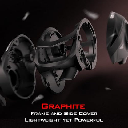 KastKing Brutus Baitcasting Fishing Reel, Graphite Frame, 7.2:1 Gear Ratio, 5+1 Shielded Stainless-Steel Ball Bearings,10 Button Magnetic Braking System, 17.6LB Carbon Fiber Drag, Aluminum Handle - color: Right Handed-7.2:1