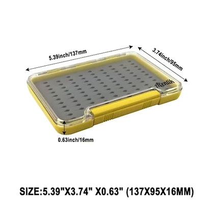 Aventik Fly Fishing Boxes Silicone Super Slim Fishing Storage Fishing Tackle Case Waterproof Best Pocket Sizes 7.36"X4.02"X0.63"/5.39"X3.74" X0.63'(2pc-g048mt) - style: 2PC-G048MT:5.39"X3.74" X0.63"