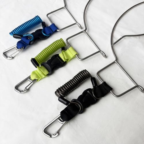 Professional Fishing Stringer 304 Stainless Steel Construction Retractable Spring Hook with Fast Release Clip Fast Release - color: Black