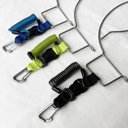 Professional Fishing Stringer 304 Stainless Steel Construction Retractable Spring Hook with Fast Release Clip Fast Release - color: Black