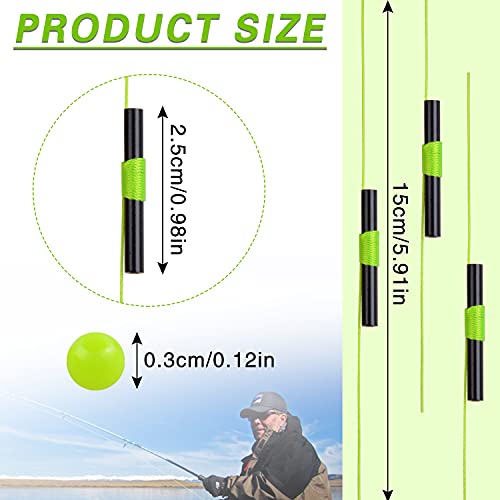 AGOOL Bobber Stops for Fishing Floats, 100Pcs Slip Bobber Stop Knots with Plastic Beads Bobber Stoppers for Fishing Line or Fishing Leader Saltwater Freshwater Fishing Tackle - color: Green