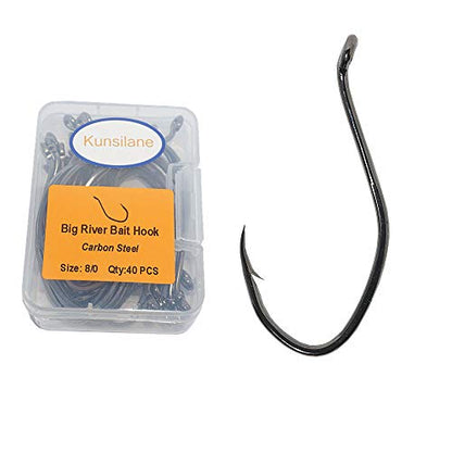 Catfishing Hooks Big River Bait Hook 25/50/100pcs, Fishing Hooks for Saltwater Freshwater,Catfish Striper Flathead Carp Bass 1# 1/0 2/0 3/0 4/0 6/0 8/0 10/0 - size: 50PCS 6/0