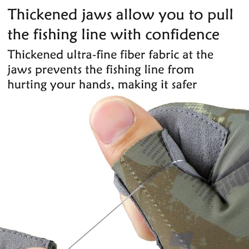 Fishing Gloves, UPF50+ Sun Gloves UV Protection Fingerless Glove Men Women, Unisex Fingerless Camo Hunting Gloves, for Fishing, Kayaking, Rowing, Paddling, Canoeing, Hunting