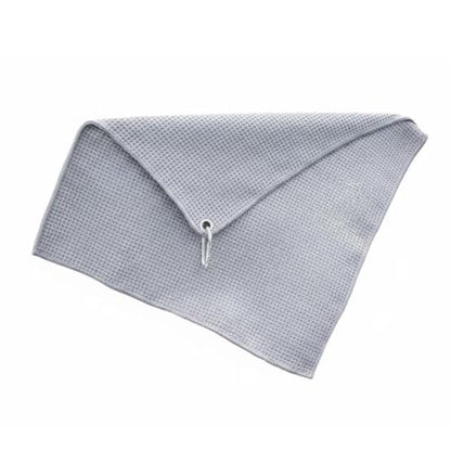 Qianly Fishing Towel Highly Absorbent Weave Towel with Clip Non-Shedding Outdoor Gear for Fishermen, Gray - color: Gray