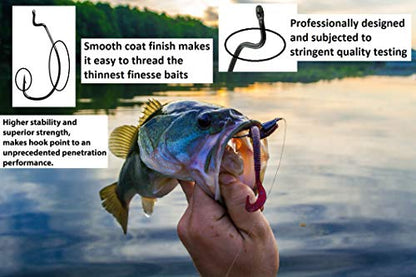 Angler's Grotto EWG Offset Shank Worm Hook | 15/25 Count Per Pack | Freshwater Saltwater Fishing Hooks | High Carbon Steel Extra Strength | Size #1#1/0#2/0#3/0#4/0#5/0 - size: Size #5/0, 25 Count