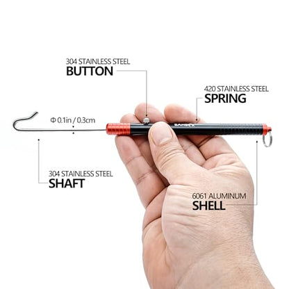 SAMSFX Fishing Pliers, Muti-Function Fly Fishing Tools, 8" Saltwater Resistant Gear Hook Remover Split Ring Tungsten Cutters, with Lanyard & Sheath - color: Red Fishing Pliers with Dehooker