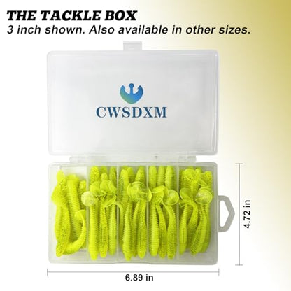 Paddle Tail Swimbaits, 2.5 inch/3inch Soft Lures Fishing Trout Crappie Bass for Freshwater and Saltwater 75PCS/60PCS - color: Chartreuse Translucent, size: 2.5 inch, 75 PCs