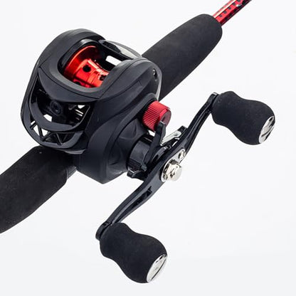 2-Pack Replacement Fishing Reel Handles, EVA Grip Baitcaster Handle Compatible with Abu Garcia Daiwa, Left or Right Side Installation, Aluminum Rocker Arm