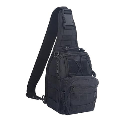 FAMI Outdoor Tactical Bag Backpack, Military Sport Bag Pack Sling Shoulder Backpack Tactical Satchel for Every Day Carry (Black) - color: Black