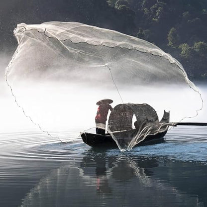 Lawaia Cast Net with Lead Sinkers Fishing Throw Nets Hand Castnet Shrimp Bait Traps 1/2 inch Mesh for Freshwater Saltwater with 3ft/4ft/5ft/ 6ft/ 7ft/ 8ft/ 9ft/ 10ft/ 11ft/ 12ft Radius - size: 6FT Radius