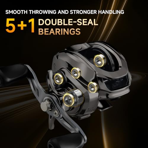 HAUT TON Matel Master Advanced Version Baitcaster reels,6.2:1Gear Ratio,5+1Ball Bearing,Bait clickers,12Lb Drag System Fishing Reels,for Saltwater,Freshwater - color: MM-DC