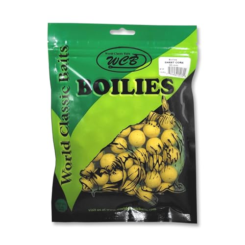 WCB Carp Baits High Protein Boilies 20 mm 1 lb Bag - Carp Bait - Ideal for Carp Fishing - style: Flavor: Sweet Corn
