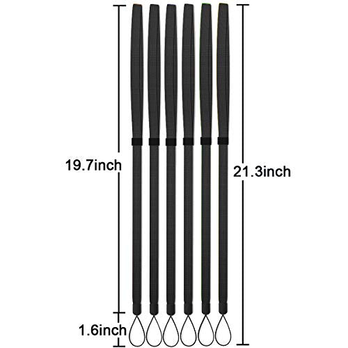 AMUU Lanyards Adjustable Black 6pcs for Walkie-Talkie,Cruise,Keys,Pen | Flat Braided Lanyardc for Phone,id Badges Holder,Office - color: 6 Pack Black Lanyard