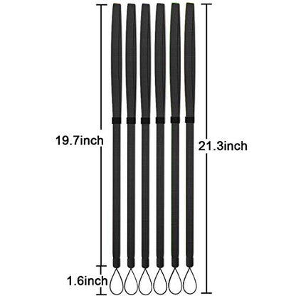 AMUU Lanyards Adjustable Black 6pcs for Walkie-Talkie,Cruise,Keys,Pen | Flat Braided Lanyardc for Phone,id Badges Holder,Office - color: 6 Pack Black Lanyard