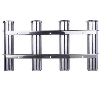 Wall Mounted Fishing Rod Holder for Boat, Stainless Steel 4 Tubes Linked Vertical Fishing Rod Rack for Marine Boat,Fishing Boat, Truck