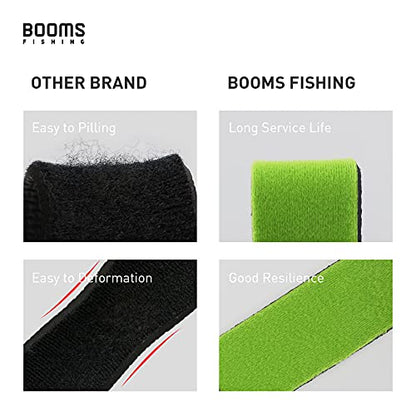 Booms Fishing RS3 Fishing Rod Wrap Pole Straps， Hook & Loop Fishing Rod Belts, Fishing Rod Ties for Casting Rods, Spinning Rods and Fly Rods - style: B: Green_9.6"_6pack