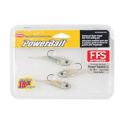 Berkley PowerBait Power Switch Fishing Soft Bait - color: Silver Bullet, size: 3in - 3/8 oz