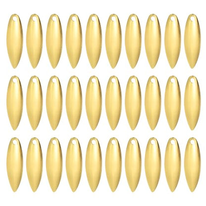 PATIKIL Fishing Lure Blades Willowleaf Lure Making for DIY Bait - color: Golden, size: 1"x0.3"