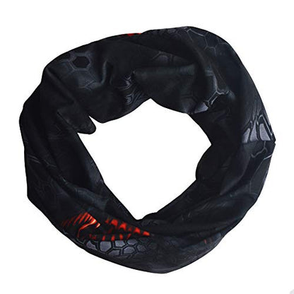 Obacle Bandana Face Mask Neck Gaiter Tube Mask Men Women for Sun Dust Protection - color: Teeth Red Black Face Mask