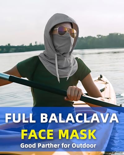 Summer Balaclava Face Mask with Breathable Holes Sun Face Shield UV Protection Full Head Mask for Men Women Fishing Cycling - color: Light Gray-standard