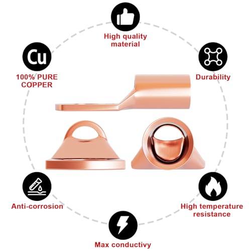 Sanuke 160pcs Copper Wire Lugs Kit, Battery Terminal Connectors | AWG 12 10 8 6 4 2, 80pcs Electrical Battery Cable Ends & Heat Shrink Tubing, Marine Automotive Wire Connectors Assortment